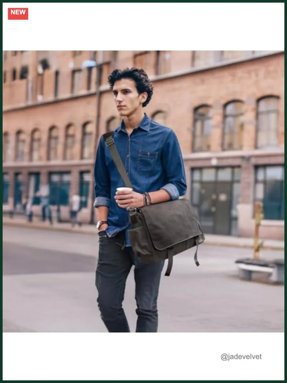 Vintage Canvas Laptop Messenger Bag for Men, 15.6 inch